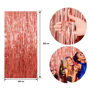 Guirnalda Cortina Metálicas Cortina De Cumpleaños Decoracion Rosa Gold 111574