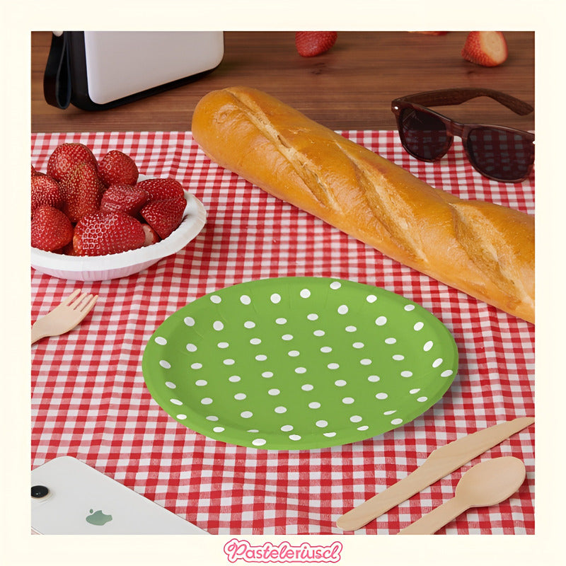 Vasos Desechables Suministros Fiestas Platos De Papel 18cm Verde Lima