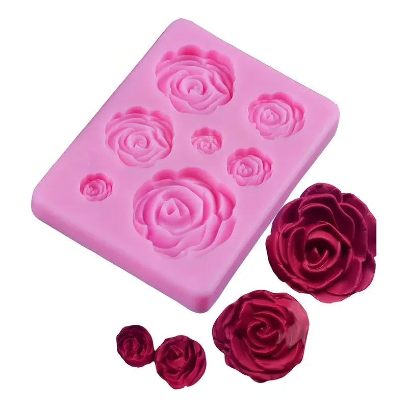 Molde De Silicona Molde Rosas Molde Fondant Rosas 7 Cavid Molde De Rosas Moldes De Silicona Moldes Fondant Rosa Pasteleriuscl