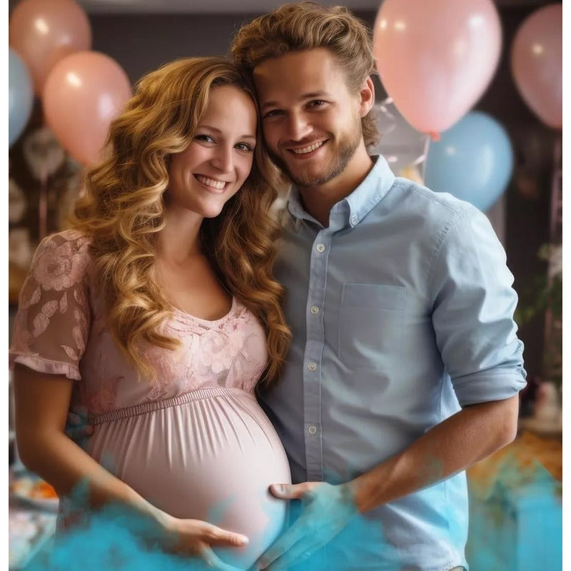 Set 4 Extintor Humo Revelacion De Genero Spray Color Cañon Azul