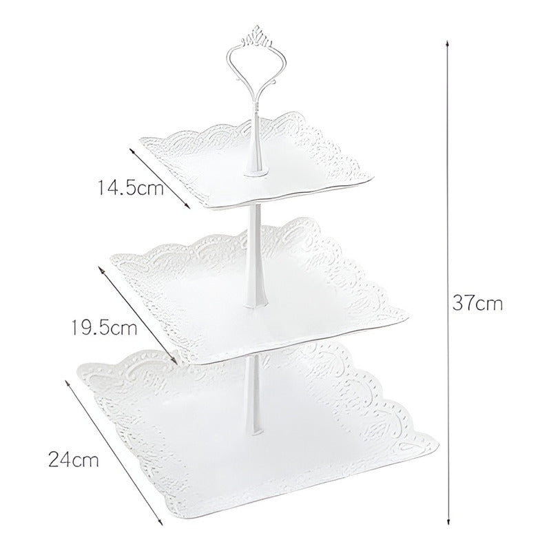 Porta Cupcakes Queques Base Mini Tortas Torre Porta Cupcake  Blanco