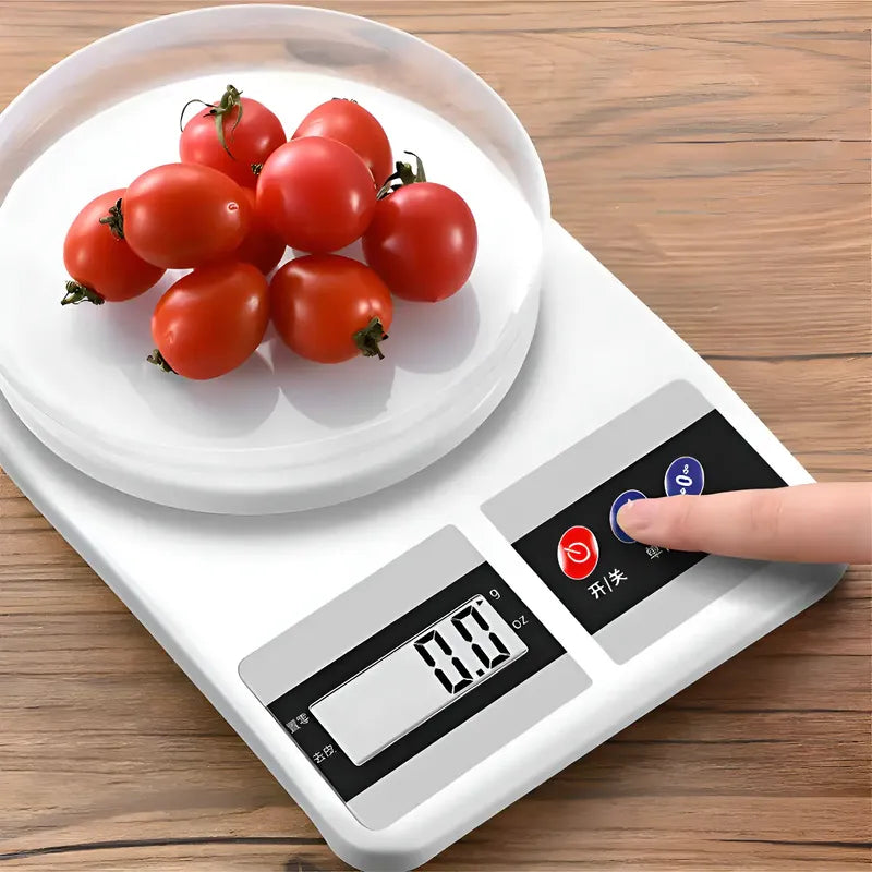 Balanza Pesa Digital Para Alimentos Cocina Chef Comercio Capacidad Máxima 10 Kg Color Blanco