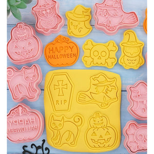 Pack X8 Molde Galleta Cortadores De Galletas De Halloween