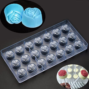 2 Moldes Chocolate Rosas + Moldes Policarbonato Corazon