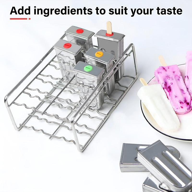 Molde Helados Moldes Reposteria Molde Helado Paletas 10cav Plateado