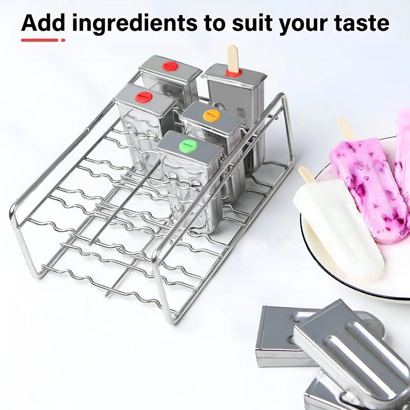 Molde Helados Moldes Reposteria Molde Helado Paletas 10cav Plateado