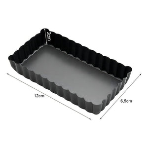 X12 Molde Rectangular Desmontable Pasteles 12cm Metálico Pastelería Cl