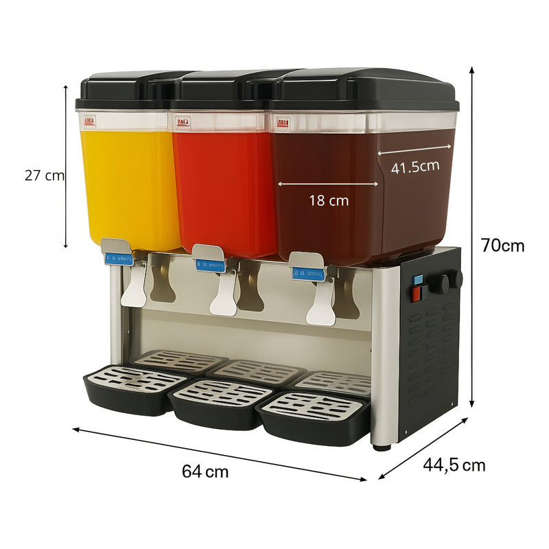 Dispensadores De Bebidas Frias Dispensador Electrico 3x18l Negro