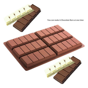 Moldes De Chocolate Moldes Barra De Chocolate Silicona 6 Bar Marrón