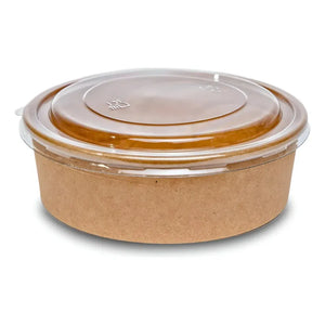 50 Bowl Con Tapa Bowls Plastico Polipapel Kraft Envase 500cc Kraft