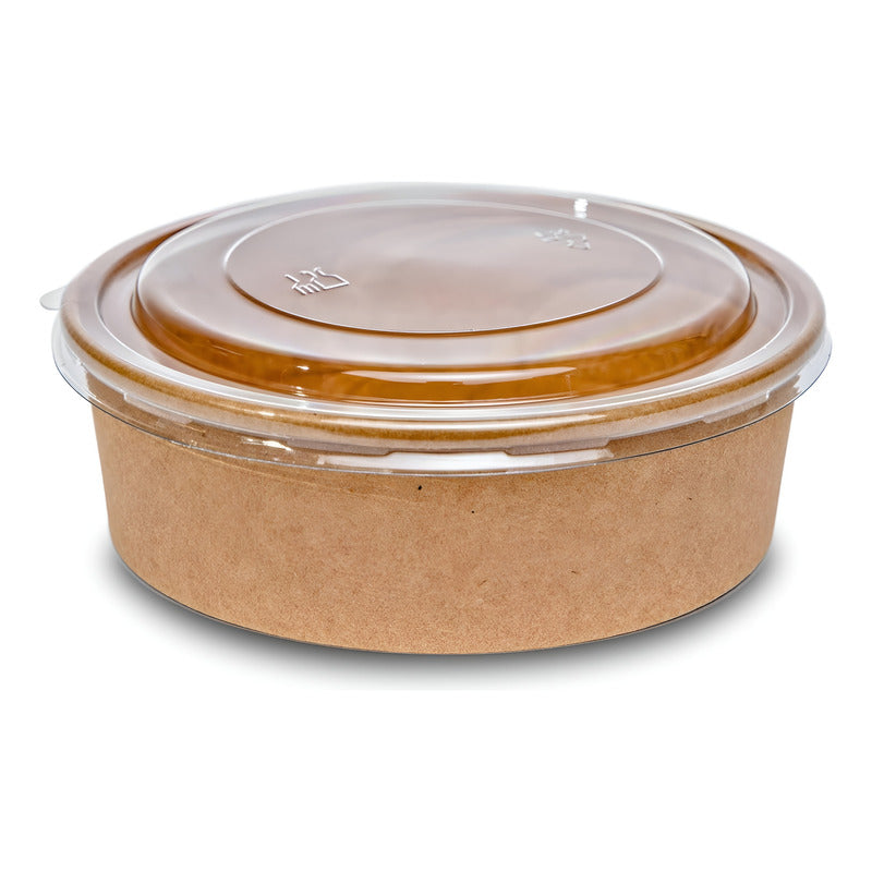 X100 Bowl Con Tapa Bowls Plastico Envases Bowl Kraft 750 Cc Beige / Bowl Con Tapa 750cc