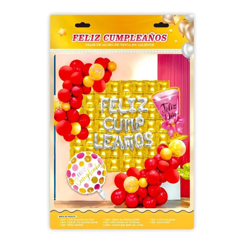 X64 Globos Decoracion De Cumpleaños Sorpresas De Cumpleaños  Rojo/dorado 101982