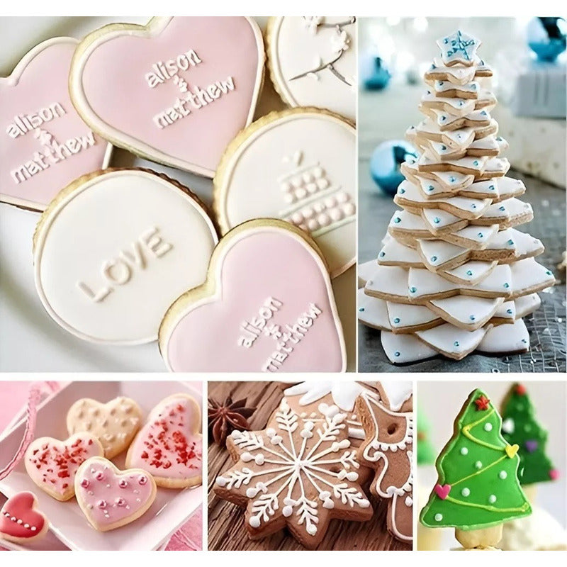 10 Cortadores De Galletas Navidad Cortador Galletas Navidad Gris