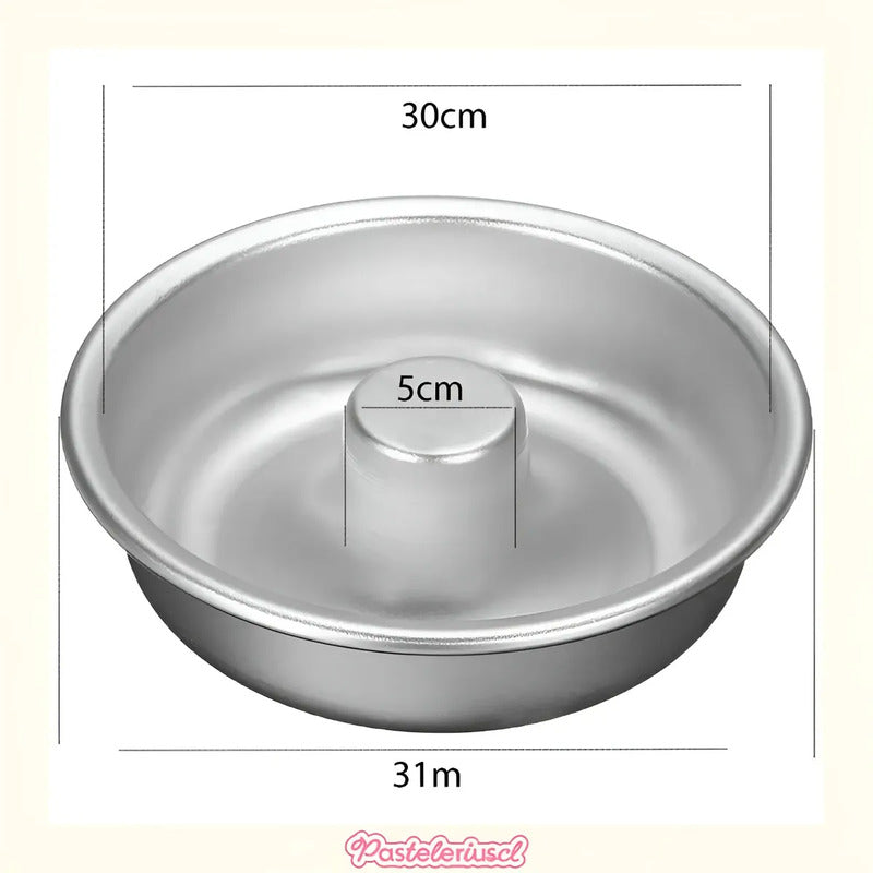 Molde Torta Molde Queque Redondo Molde Aluminio Flanera 30cm Moldes De Anillo Para Pastel Molde Hueco Para Pasteles De... Plateado