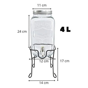 Dispensador De Jugo Con Atril Dispensadores Bebidas Tarro 4l Dispensador Sobremesa Portatil Cocina Dispensador De Bebidas Recipiente Pasteleriuscl