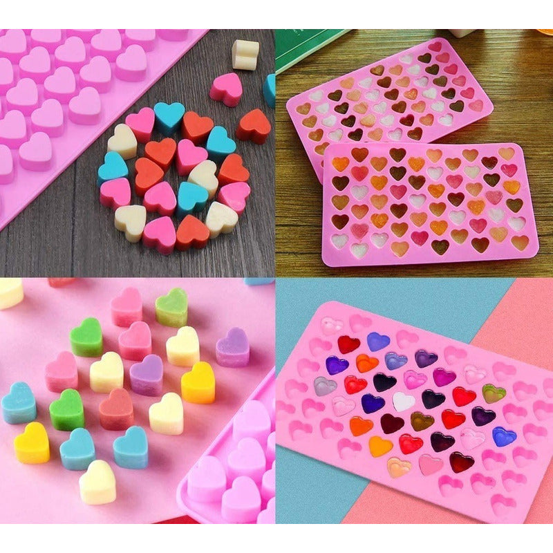 Molde Silicona Moldes Silicona Reposteria Gomita 55 Corazon Rosa