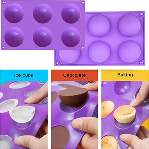 Molde Para Chocolate Molde Silicona Reposteria Moldes Esfera Multicolor / Molde Semi Esfera 6cav