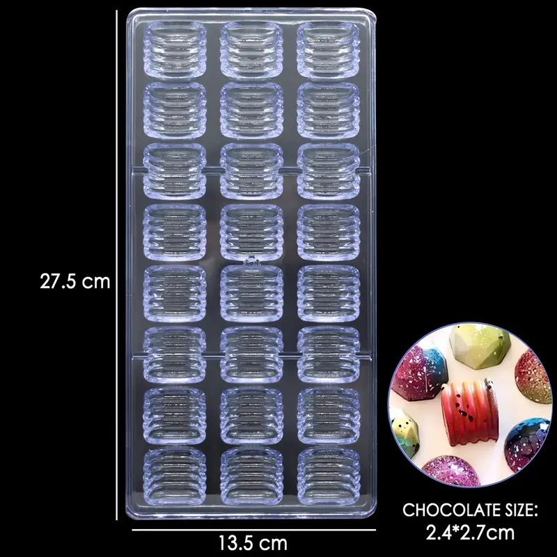 Molde Chocolate Acrilico Molde De Chocolate Molde Lineal Molde De Policarbonato Para Bombones Agujeros Para Hacer... Transparente
