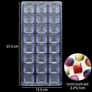 Molde Chocolate Acrilico Molde De Chocolate Molde Lineal Molde De Policarbonato Para Bombones Agujeros Para Hacer... Transparente