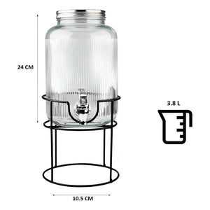 Dispensador De Vidrio Para Jugos Y Bebidas Con Atril 3.8 L