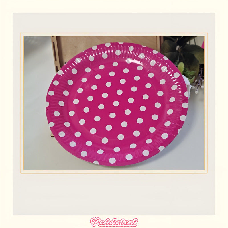 10 Platos Desechables Platos Cumpleaños Platos De Papel 18cm Fucsia