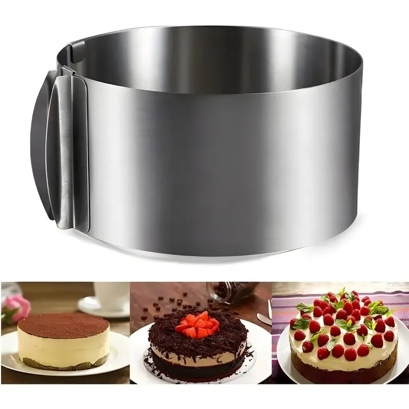 Molde De Torta Moldes Para Tortas Anillo Redondo Ajustable  Gris Claro
