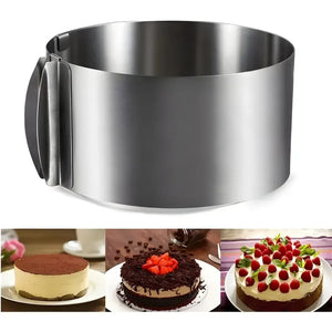 Molde De Torta Moldes Para Tortas Anillo Redondo Ajustable  Gris Claro