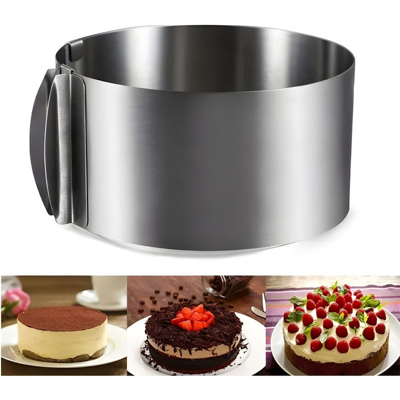 Molde De Torta Moldes Para Tortas Anillo Redondo Ajustable  Gris