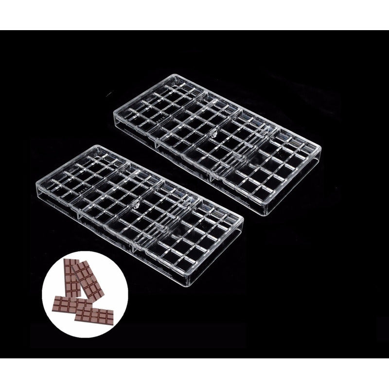 Pack 2 Molde Chocolate Policarbonato Moldes Barra Chocolate4 Transparente