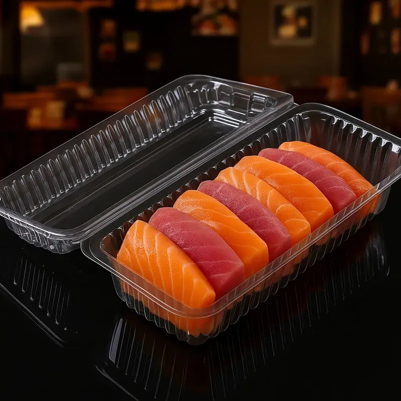 200 Envases Para Sushi Bandeja Plastica Transparente 2 Rolls Envase Plástico Transparente Para Sushi Con Tapa Dura Bandejas Desechables Para Delivery Y Restaurante Contenedor Para Comida Pasteleriuscl