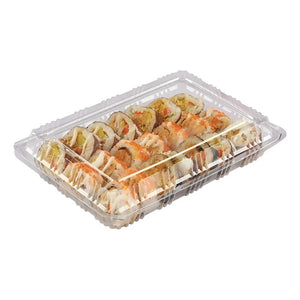 140 Bandejas Plastica Para Sushi Envase Transparente 3 Rolls Bandejas Desechables Para Delivery Y Restaurante Contenedor Para Comida Envase Plástico Transparente Para Sushi Con Tapa Dura Pasteleriuscl