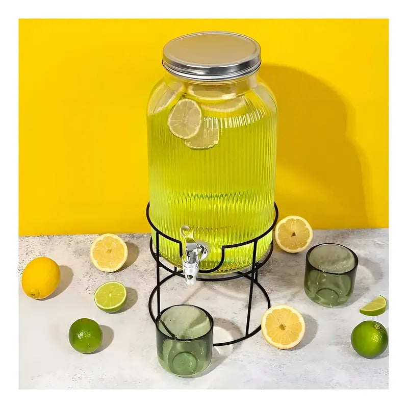 Jarros De Vidrio Dispensador De Bebidas Con Atril Jarro 5.5l Jarra Jugo Dispensadores De Bebidas Dispensador De Jugos Con Atril Dispensador Sobremesa Portatil Cocina Pasteleiuscl