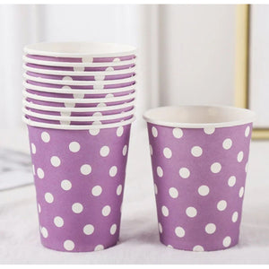 10 Vasos Desechables Decoración Vaso Cumpleaños Morado Lunar