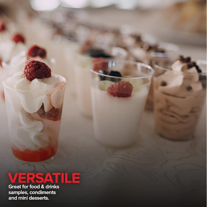 Set X25 Vasos Shot Pocillos Para Postres Vaso Plastico 30ml Transparente / Pocillos Para Postres / 40ml