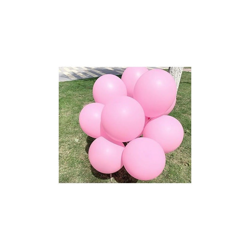 Pack 50 Set De Cumpleaños Globos Cumpleaños Globo Metalizado Rosado 25 Cm Redondo