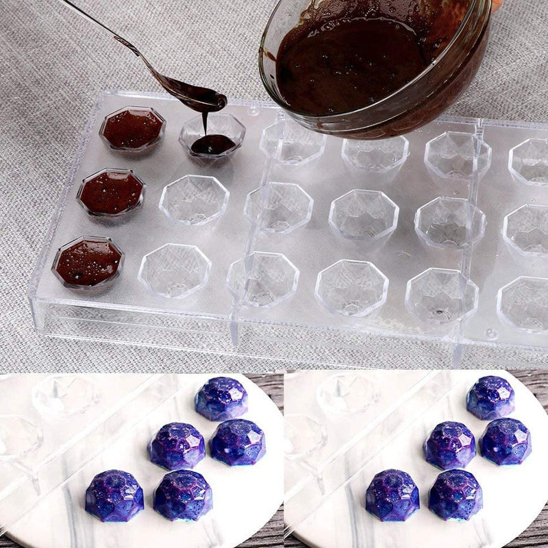 Pack 2 Moldes Chocolate Molde Chocolate Policarbona Diamante