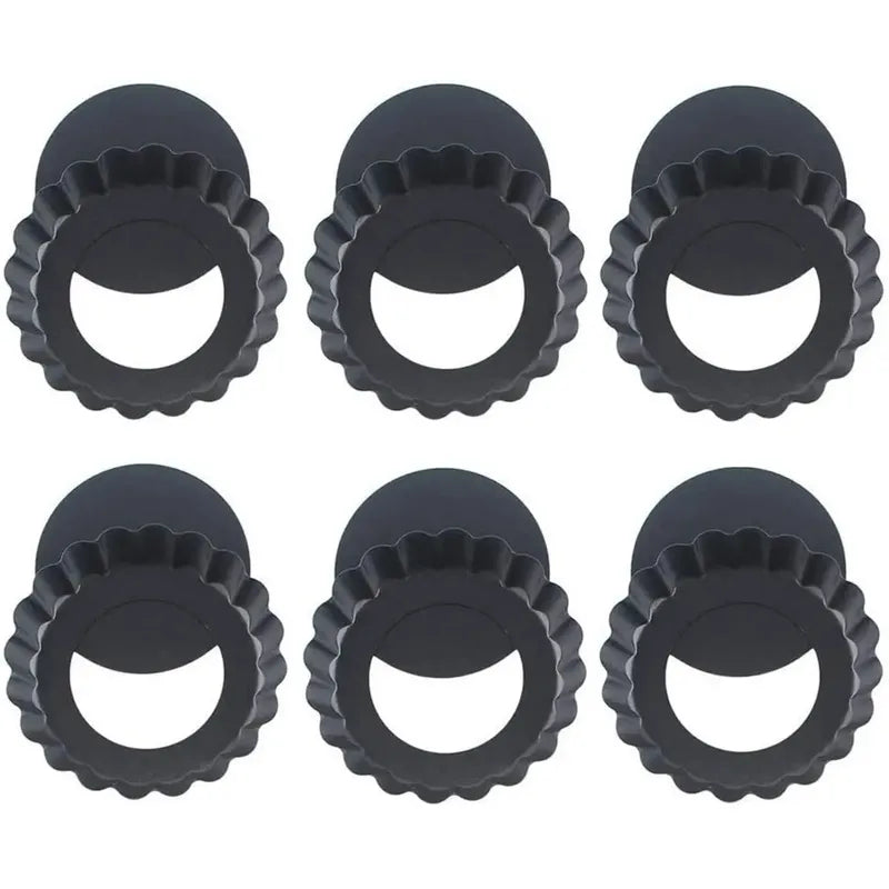 Pack X6 Moldes Tartaleta Desmontable Tarta Individual 12cm Gris Claro