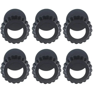 Pack X6 Moldes Tartaleta Desmontable Tarta Individual 12cm Gris Claro
