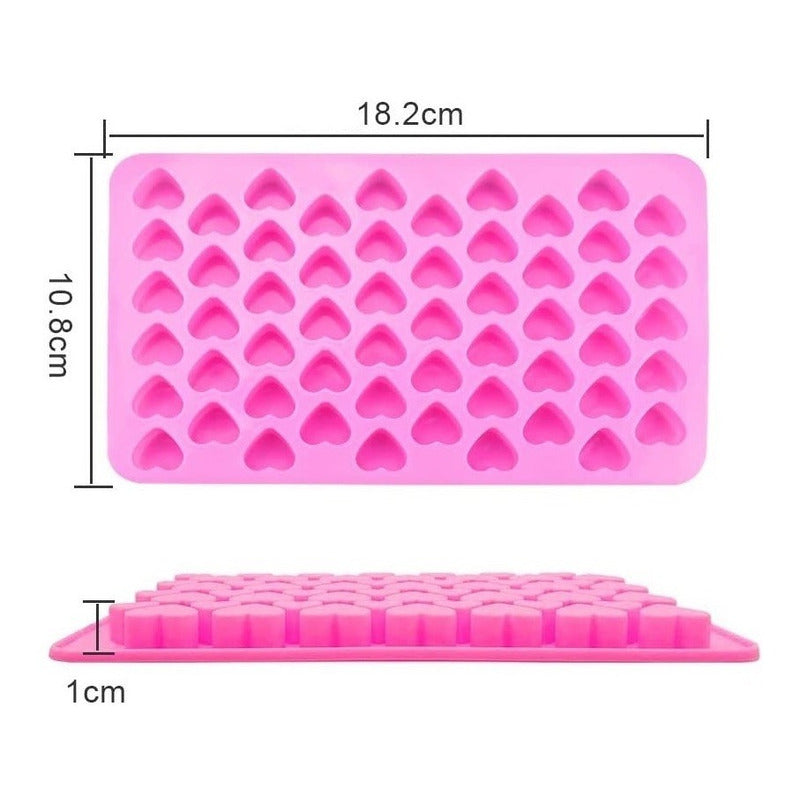 Molde Silicona Moldes Silicona Reposteria Gomita 55 Corazon Rosa