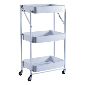 Carro De Almacenamiento Con Ruedas Carrito Multiusos 3niv Blanco