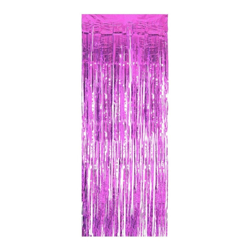 Guirnalda Cortina Metálicas Cortina De Cumpleaños Fucsia 3m