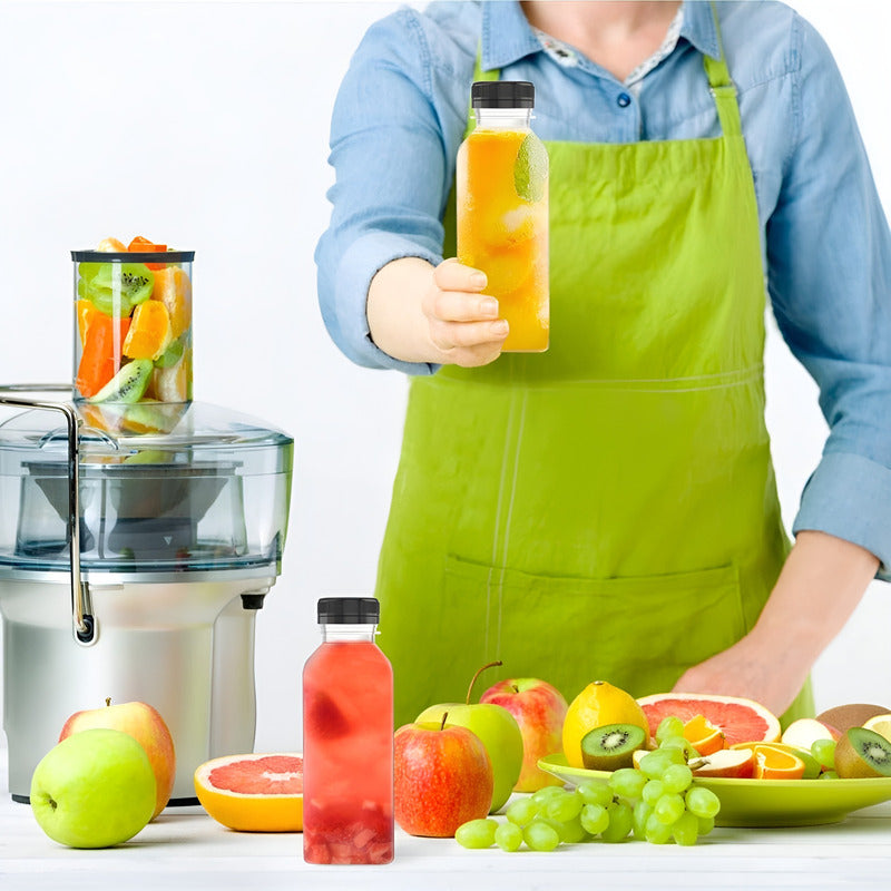 12 Botella Plasticas Transparentes Botellas Con Tapa 300ml Trasnparente