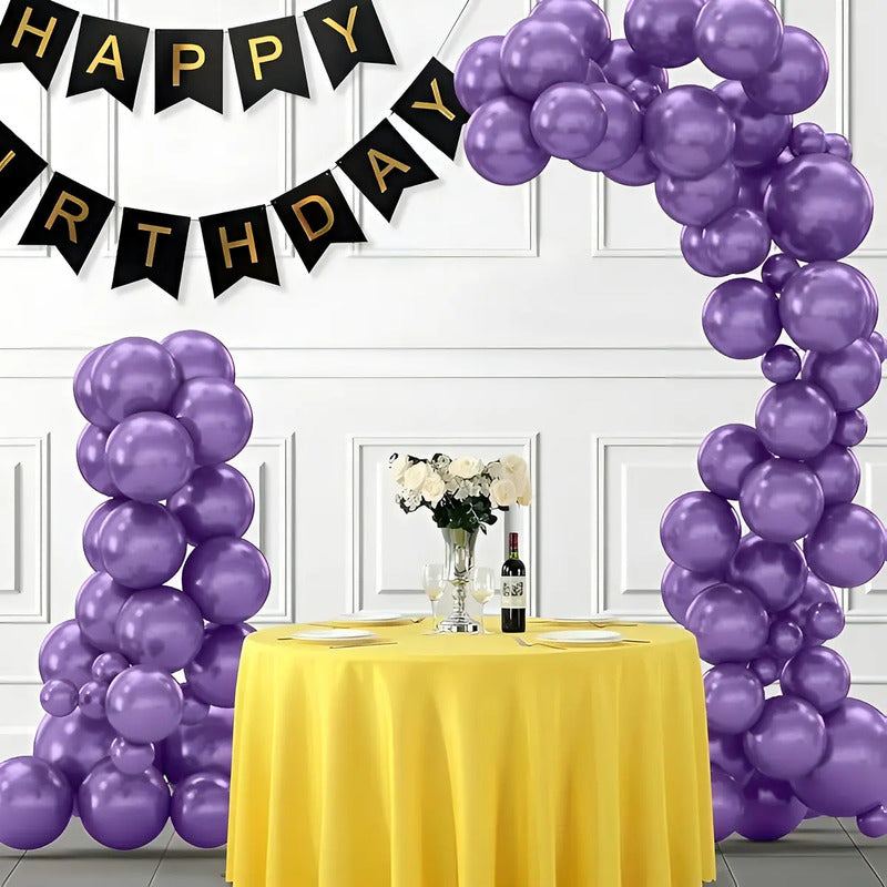25 Set De Cumpleaños Globos Cumpleaños Globo Metalizado 0016 Color Violeta 0016