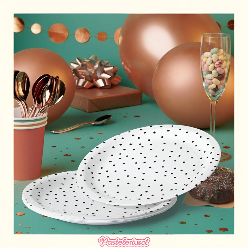 10 Platos De Papel Platos Desechables Platos Cumpleaños 23cm Blanco