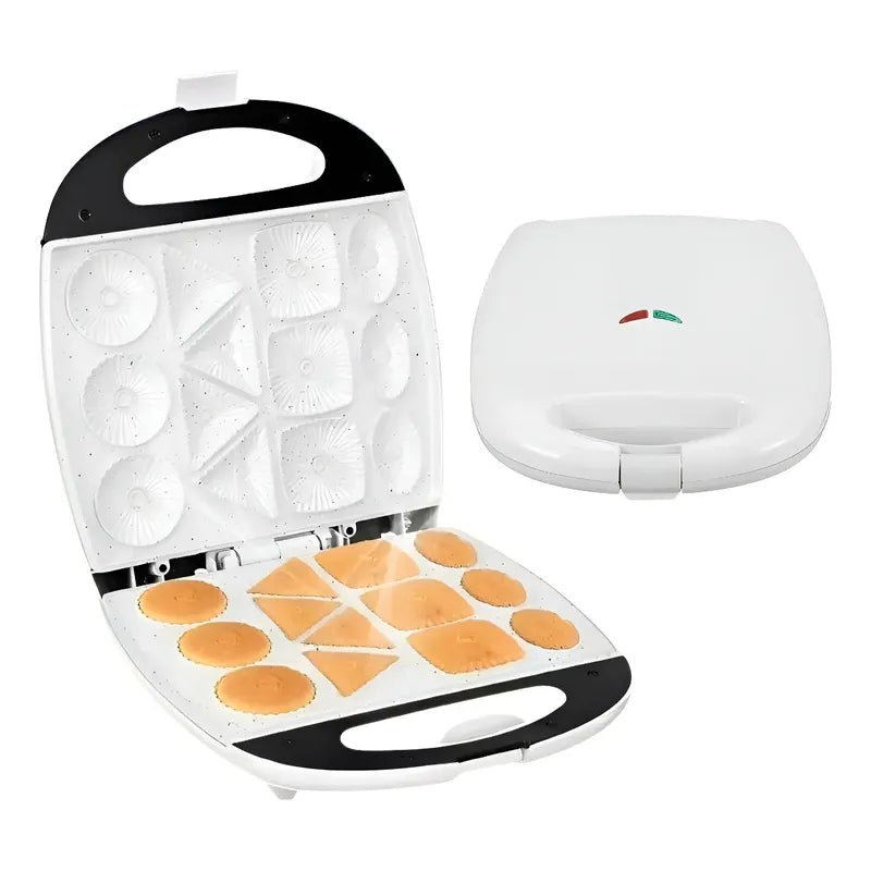 Maquina Para Hacer Galletas Maquina Manuales 13 Moldes 1400w Plancha Para Hornear Máquina Eléctrica Para Hacer Galletas... Blanco