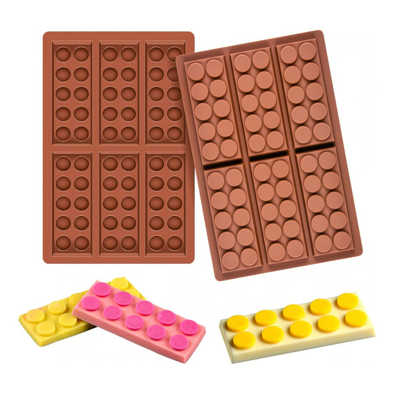 Moldes De Chocolate Moldes Bloque Chocolate Silicona Apilabl - Marrón