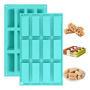 2 Molde Silicona Barra Cereal Chocolate Molde Silicona Barra Gris Claro Multicolor