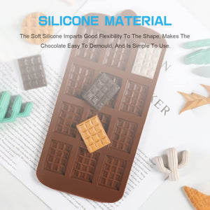6 Moldes De Chocolate Molde Barra Chocolate Silicona Barrita Marrón