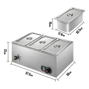 Chafer Buffet Electrico Baño Maria Bufetera 3 Depositos 5.5l