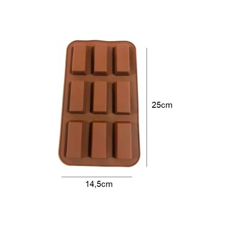 2 Moldes Silicona  Chocolate Molde De Silicona Barra Cereal Marrón